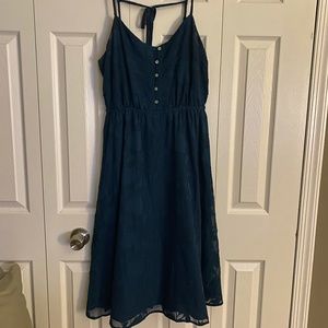 Lauren Conrad - Deep Green/Teal Color - Midi Dress - Size 12